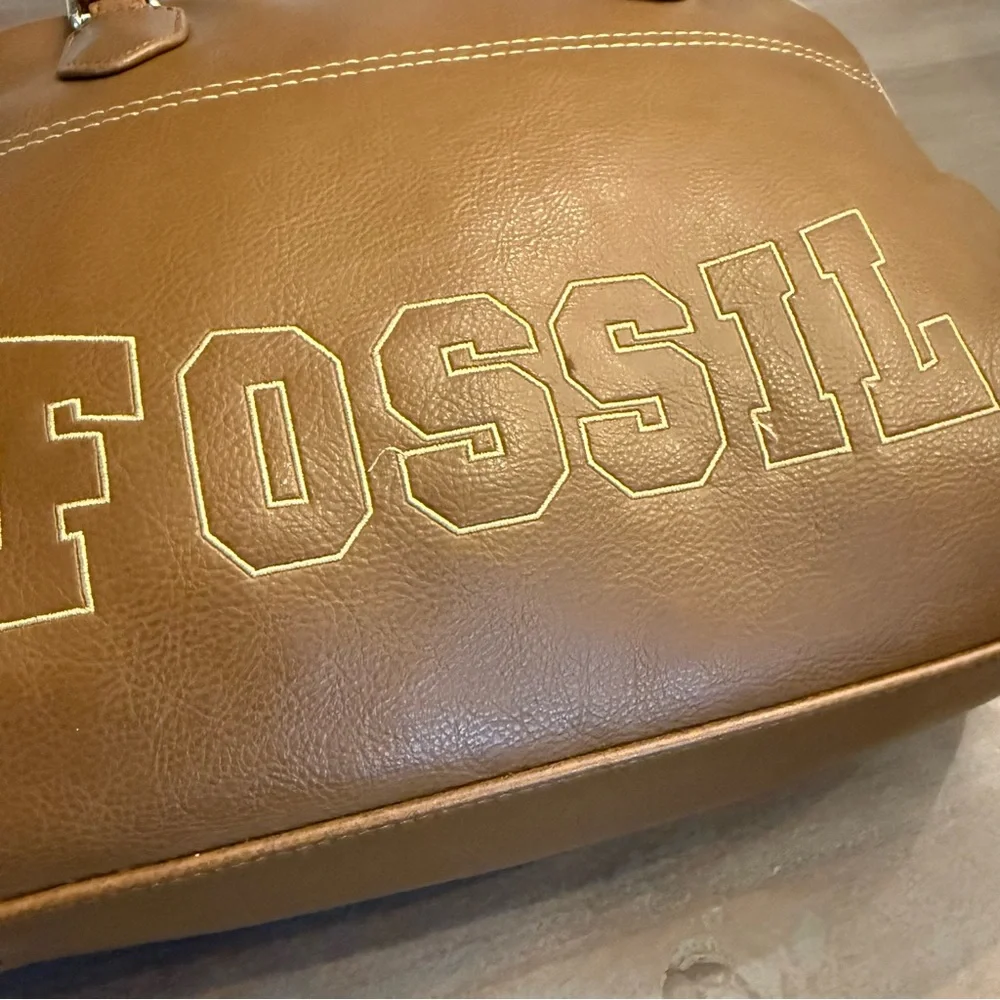 Vintage Fossil Y2K yellow /Brown shoulder strap bag Leather - Picture 4 of 16